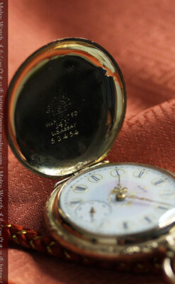 上品な顔とダイヤが映える エルジンの金無垢アンティーク懐中時計 【1895年頃】-P2333-18