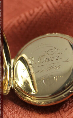 上品な顔とダイヤが映える エルジンの金無垢アンティーク懐中時計 【1895年頃】-P2333-21