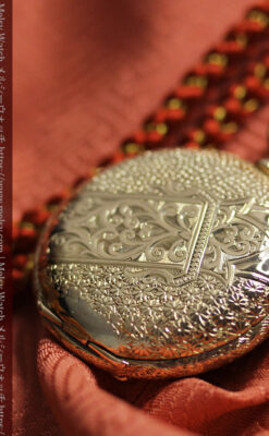 上品な顔とダイヤが映える エルジンの金無垢アンティーク懐中時計 【1895年頃】-P2333-9