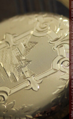 金と緑の華やかな装飾に薔薇の花 エルジンの金無垢アンティーク懐中時計 【1915年頃】-P2334-17