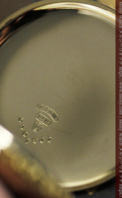 金と緑の華やかな装飾に薔薇の花 エルジンの金無垢アンティーク懐中時計 【1915年頃】-P2334-21