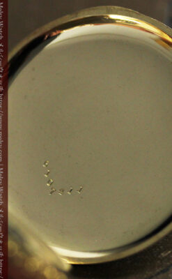 金と緑の華やかな装飾に薔薇の花 エルジンの金無垢アンティーク懐中時計 【1915年頃】-P2334-22