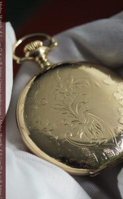 盾を掴み羽根を広げる鷲 エルジンのアンティーク懐中時計 【1913年頃】-P2335-13