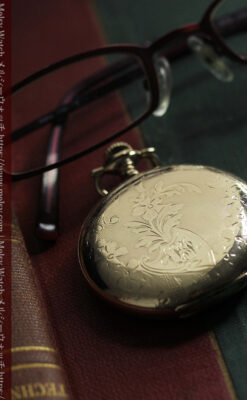 盾を掴み羽根を広げる鷲 エルジンのアンティーク懐中時計 【1913年頃】-P2335-8