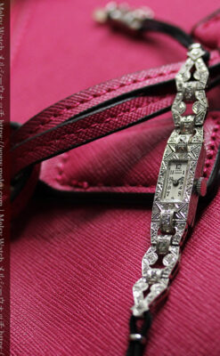 ルシアンピカール プラチナ腕時計 48石のダイヤモンド装飾 【1960年頃】-W1421-7