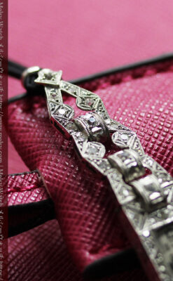 ルシアンピカール プラチナ腕時計 48石のダイヤモンド装飾 【1960年頃】-W1421-8