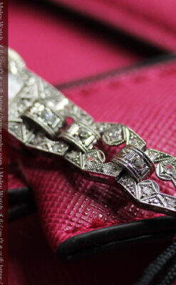 ルシアンピカール プラチナ腕時計 48石のダイヤモンド装飾 【1960年頃】-W1421-9