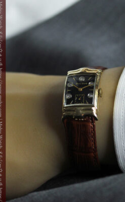 ブローバ 秀逸なデザインが光る金無垢アンティーク腕時計 【1953年製】-W1499-22