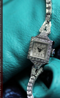 ロンジン 14金バンドと48石ダイヤモンド輝く宝飾腕時計 【1945年製】-W1575-12