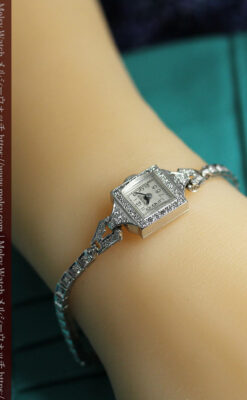 ロンジン 14金バンドと48石ダイヤモンド輝く宝飾腕時計 【1945年製】-W1575-19