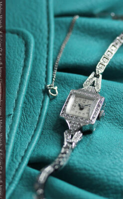 ロンジン 14金バンドと48石ダイヤモンド輝く宝飾腕時計 【1945年製】-W1575-2