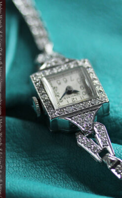 ロンジン 14金バンドと48石ダイヤモンド輝く宝飾腕時計 【1945年製】-W1575-5