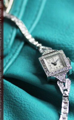 ロンジン 14金バンドと48石ダイヤモンド輝く宝飾腕時計 【1945年製】-W1575-7