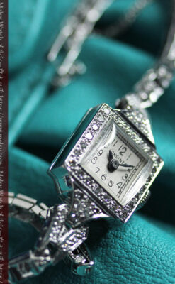 ロンジン 14金バンドと48石ダイヤモンド輝く宝飾腕時計 【1945年製】-W1575-8