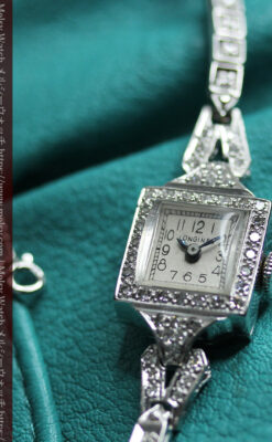 ロンジン 14金バンドと48石ダイヤモンド輝く宝飾腕時計 【1945年製】-W1575-9