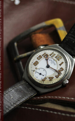 エルジン 歴史伝える味のある大型アンティーク腕時計 【1890年頃】 エルジン 歴史伝える味のある大型アンティーク腕時計 【1890年頃】