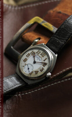 エルジン 歴史伝える味のある大型アンティーク腕時計 【1890年頃】-W1576-4