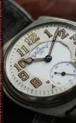 エルジン 歴史伝える味のある大型アンティーク腕時計 【1890年頃】-W1576-6