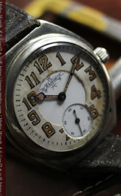 エルジン 歴史伝える味のある大型アンティーク腕時計 【1890年頃】-W1576-8