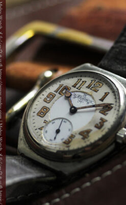 エルジン 歴史伝える味のある大型アンティーク腕時計 【1890年頃】-W1576-9