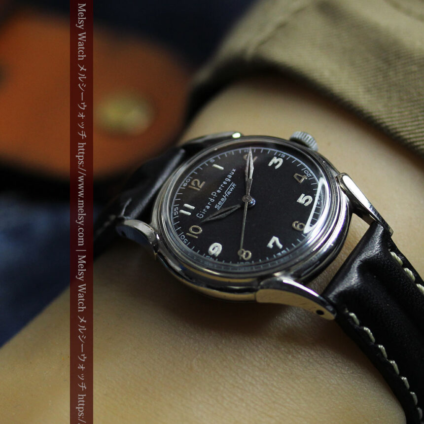 ジラールペルゴのSEA-HAWK 黒文字盤のアンティーク腕時計 【1950年頃】-W1578-1