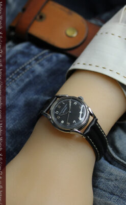 ジラールペルゴのSEA-HAWK 黒文字盤のアンティーク腕時計 【1950年頃】-W1578-17