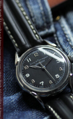 ジラールペルゴのSEA-HAWK 黒文字盤のアンティーク腕時計 【1950年頃】-W1578-7
