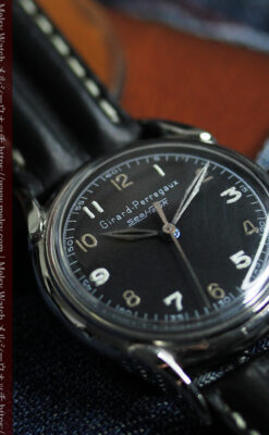 ジラールペルゴのSEA-HAWK 黒文字盤のアンティーク腕時計 【1950年頃】-W1578-8