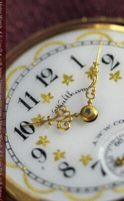 ハート&ダイヤモンド ウォルサムの金無垢アンティーク懐中時計 【1900年頃】箱付き-P2336-13