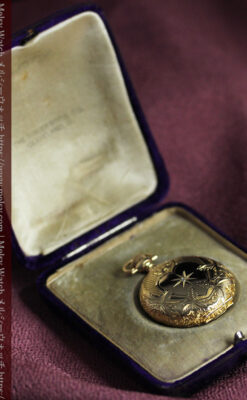 ハート&ダイヤモンド ウォルサムの金無垢アンティーク懐中時計 【1900年頃】箱付き-P2336-16