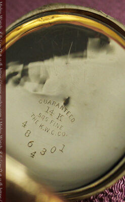 ハート&ダイヤモンド ウォルサムの金無垢アンティーク懐中時計 【1900年頃】箱付き-P2336-28