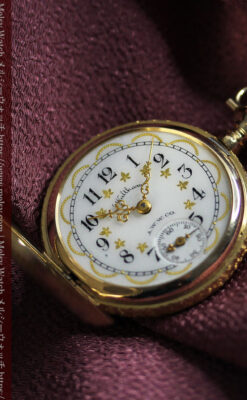 ハート&ダイヤモンド ウォルサムの金無垢アンティーク懐中時計 【1900年頃】箱付き-P2336-3