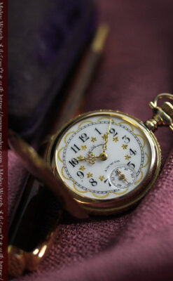 ハート&ダイヤモンド ウォルサムの金無垢アンティーク懐中時計 【1900年頃】箱付き-P2336-6