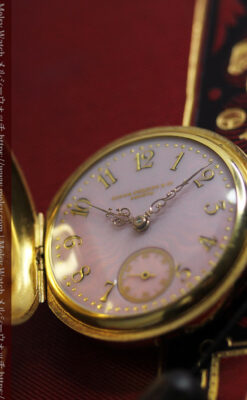 華麗な文字盤が光るパテックフィリップの18金無垢アンティーク懐中時計 【1920年頃】-P2337-12