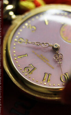 華麗な文字盤が光るパテックフィリップの18金無垢アンティーク懐中時計 【1920年頃】-P2337-17