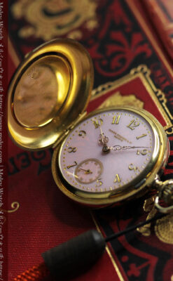 華麗な文字盤が光るパテックフィリップの18金無垢アンティーク懐中時計 【1920年頃】-P2337-19