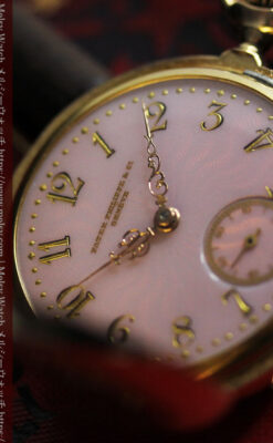 華麗な文字盤が光るパテックフィリップの18金無垢アンティーク懐中時計 【1920年頃】-P2337-2