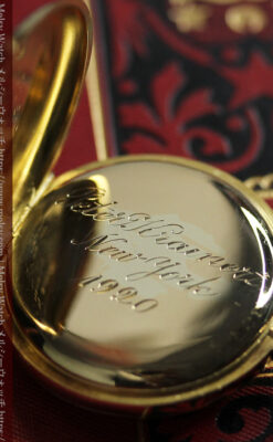 華麗な文字盤が光るパテックフィリップの18金無垢アンティーク懐中時計 【1920年頃】-P2337-23