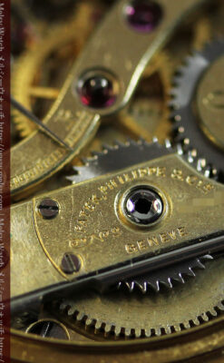 華麗な文字盤が光るパテックフィリップの18金無垢アンティーク懐中時計 【1920年頃】-P2337-26