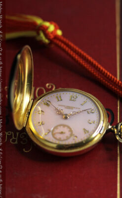 華麗な文字盤が光るパテックフィリップの18金無垢アンティーク懐中時計 【1920年頃】-P2337-4