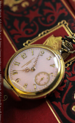 華麗な文字盤が光るパテックフィリップの18金無垢アンティーク懐中時計 【1920年頃】-P2337-5