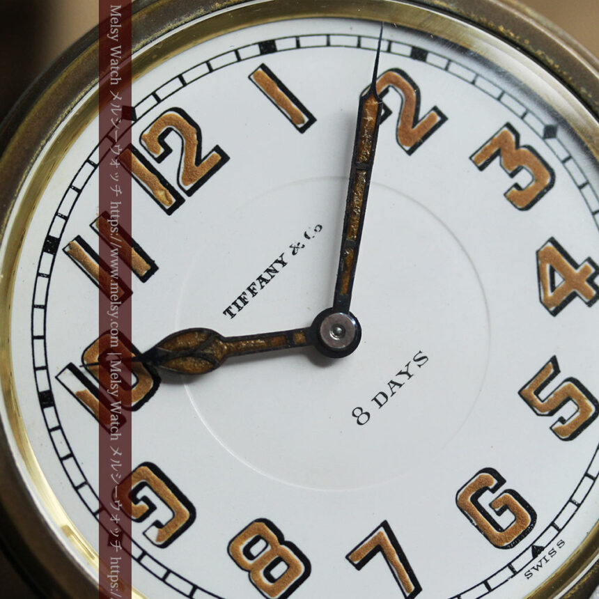 ティファニー 8日巻きの大型アンティーク携行時計 【1920年頃】ケース付き-P2338-1
