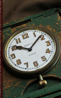 ティファニー 8日巻きの大型アンティーク携行時計 【1920年頃】ケース付き-P2338-10