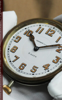 ティファニー 8日巻きの大型アンティーク携行時計 【1920年頃】ケース付き-P2338-12