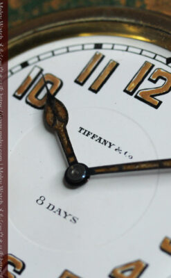 ティファニー 8日巻きの大型アンティーク携行時計 【1920年頃】ケース付き-P2338-14