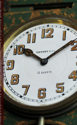 ティファニー 8日巻きの大型アンティーク携行時計 【1920年頃】ケース付き-P2338-2