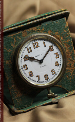 ティファニー 8日巻きの大型アンティーク携行時計 【1920年頃】ケース付き-P2338-5