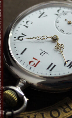 オメガの風格ある重厚な銀無垢アンティーク懐中時計 【1915年頃】-P2339-13