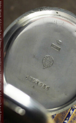 オメガの風格ある重厚な銀無垢アンティーク懐中時計 【1915年頃】-P2339-18