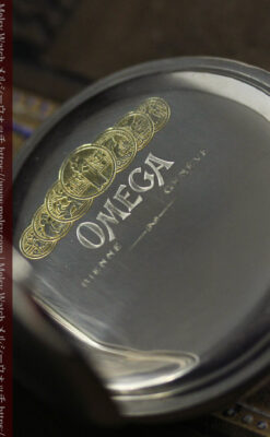 オメガの風格ある重厚な銀無垢アンティーク懐中時計 【1915年頃】-P2339-19